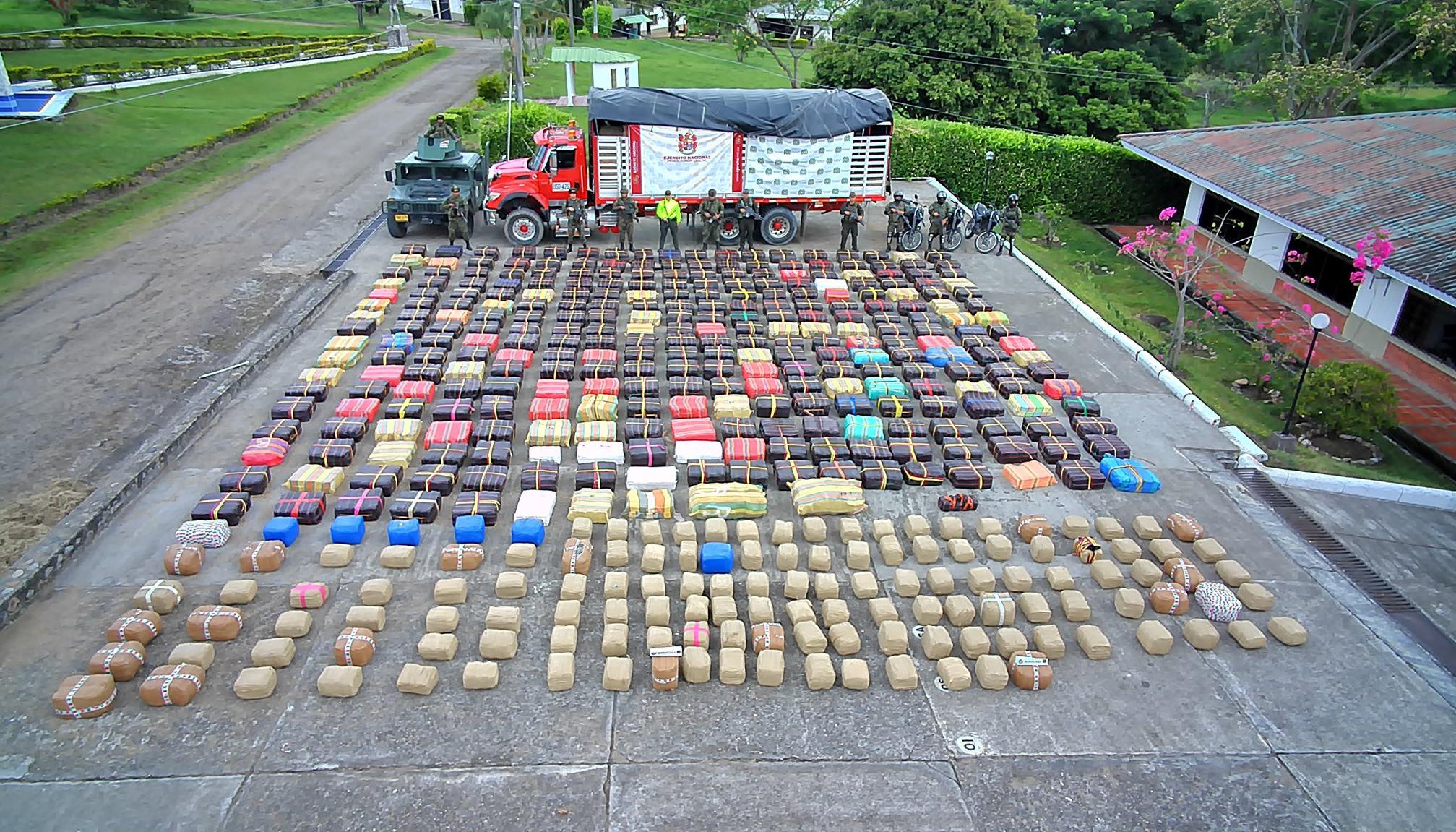 Las toneladas de marihuana decomisadas.