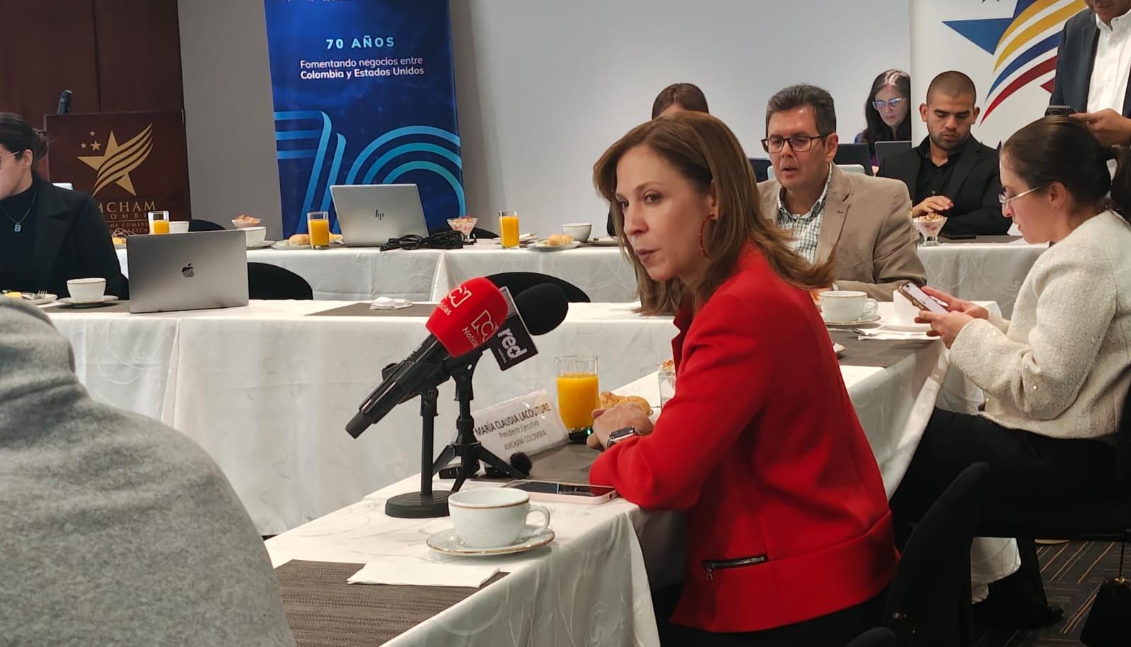 La presidente de la Cámara Colombo Americana, María Claudia Lacouture.
