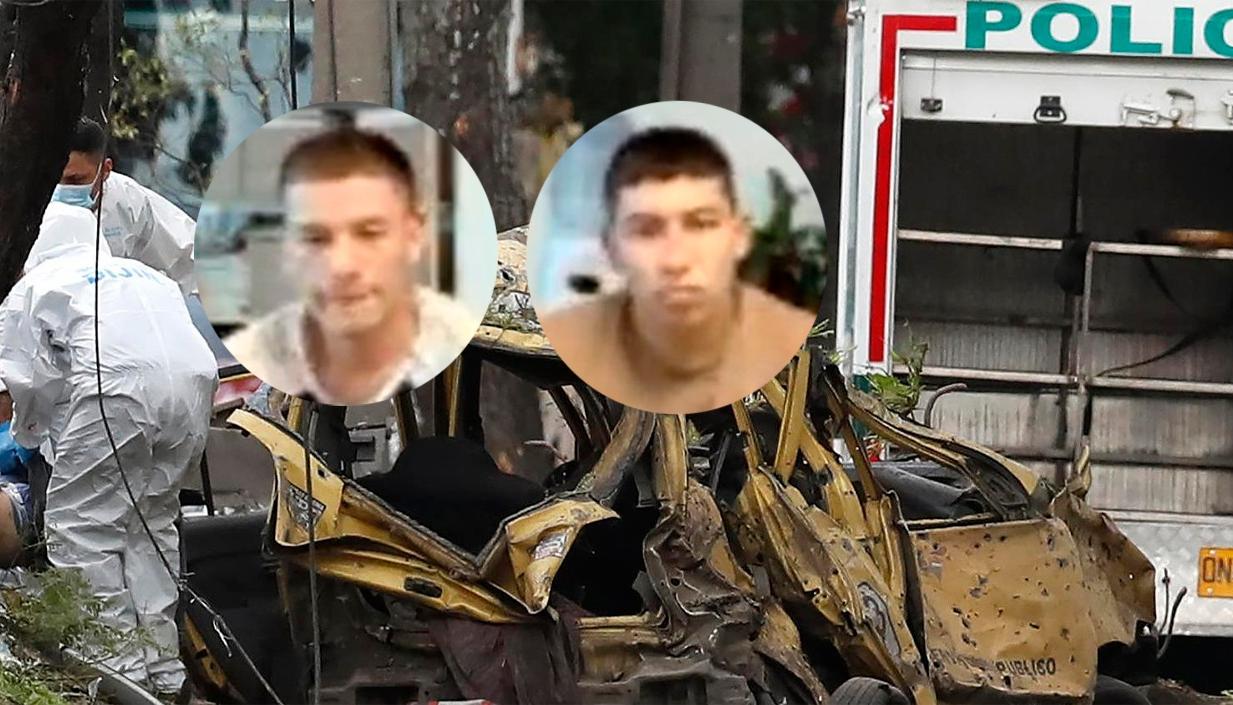 Walter Esteban Yonda Ipía y Carlos Steven Obando Aguirre, los dos imputados por el atentado. 