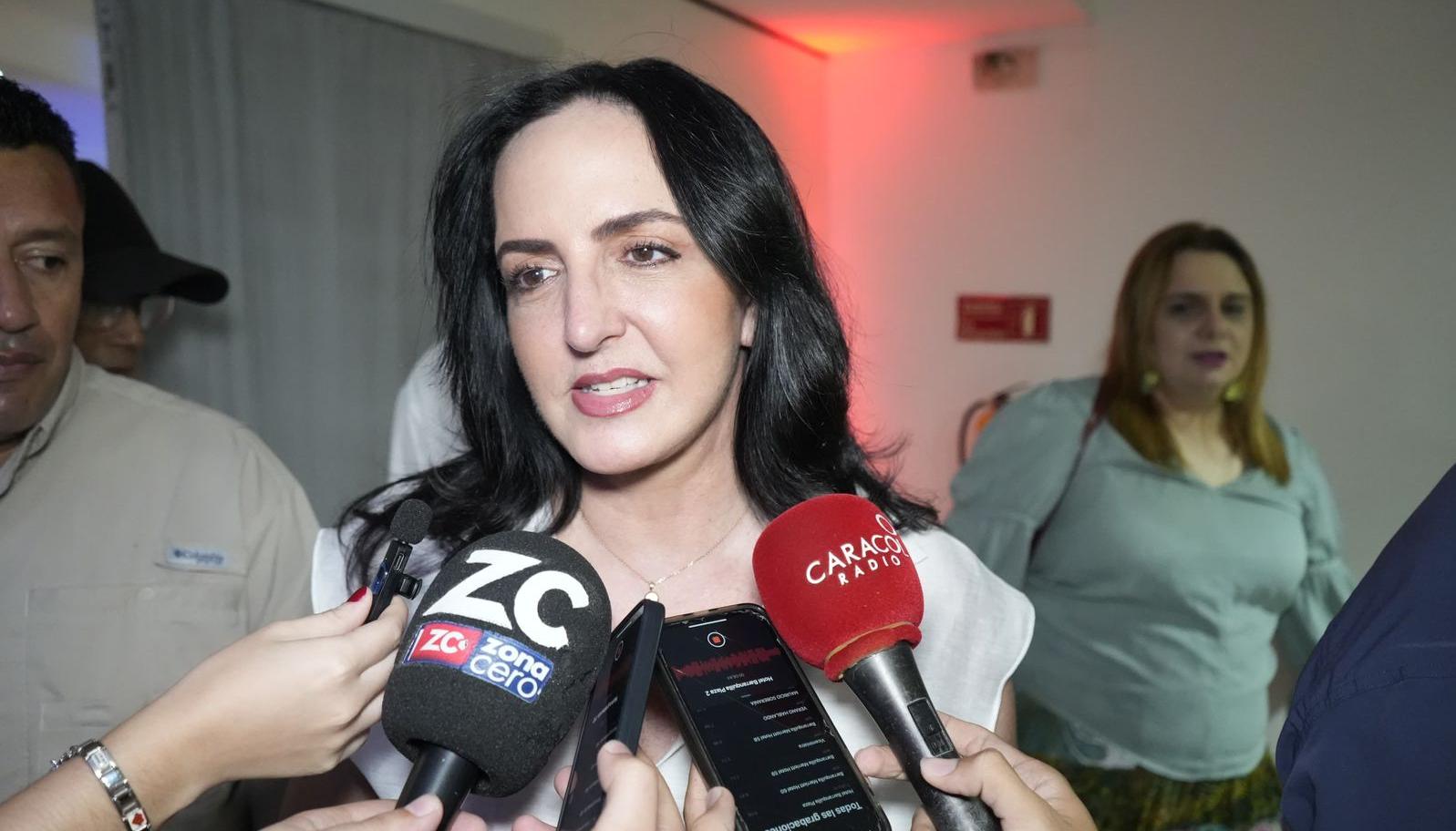 María Fernanda Cabal este sábado en Barranquilla. 