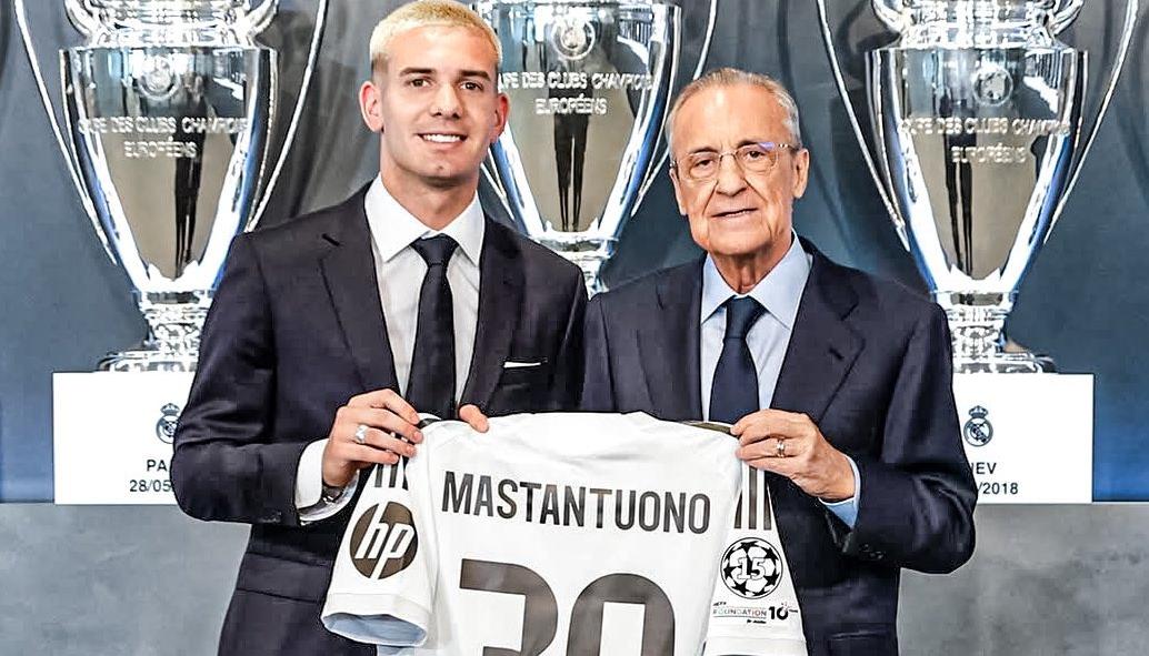 Franco Mastantuono y Florentino Pérez.