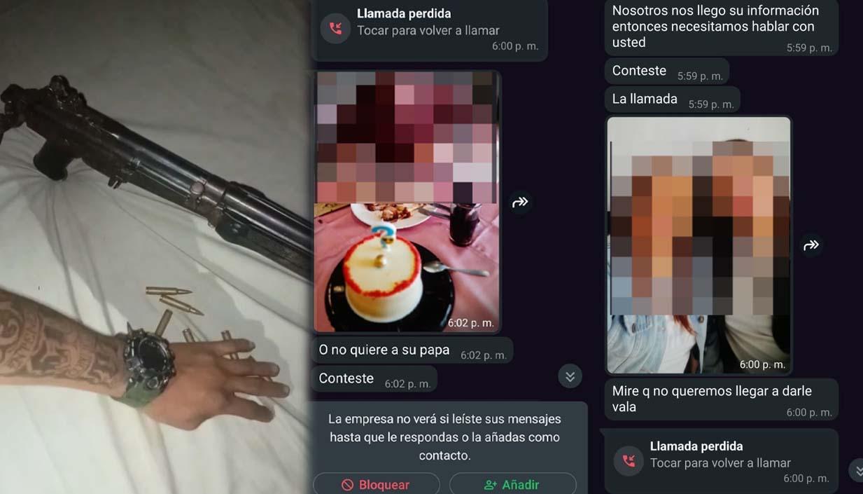 Mensajes con las amenazas