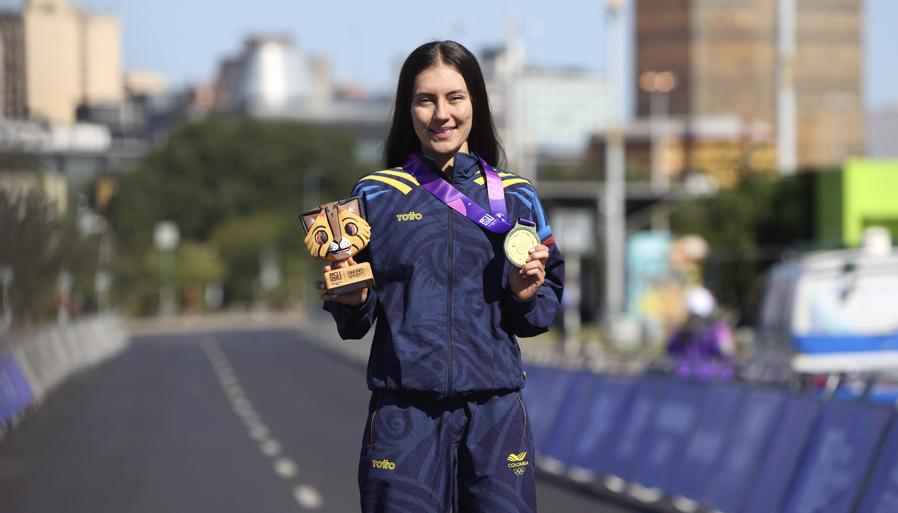 Ciclista colombiana Natalia Garzón.