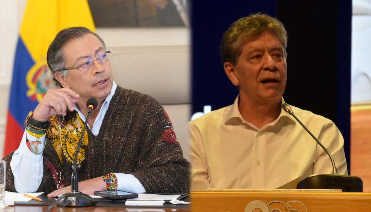 El Presidente Gustavo Petro y el presidente de la Andi, Bruce Mac Master. 