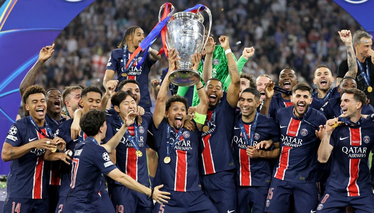 Imagen del PSG campeón de la Champions.