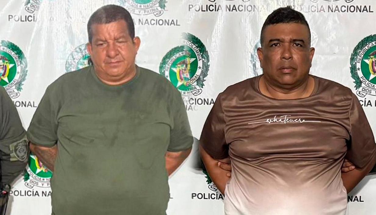 Los capturados Rodrigo Javier Pantoja Linero y Milton César Jiménez Contreras.