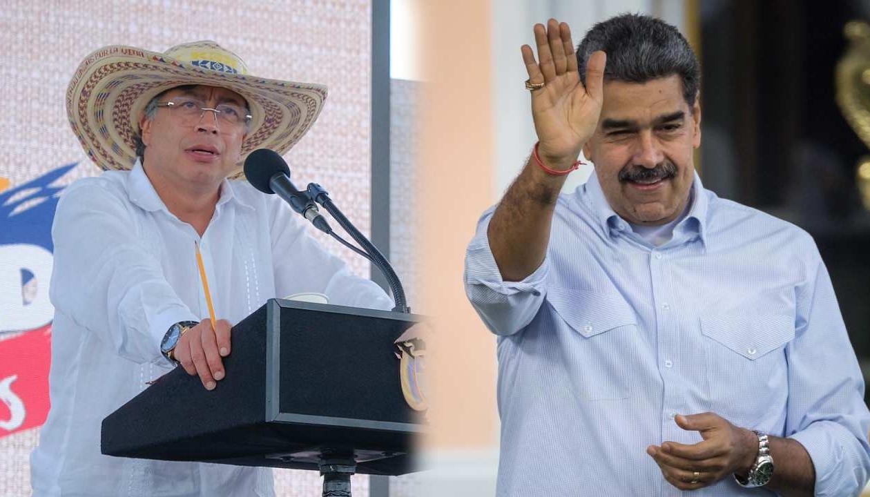 El Presidente Gustavo Petro y el mandatario venezolano Nicolás Maduro.