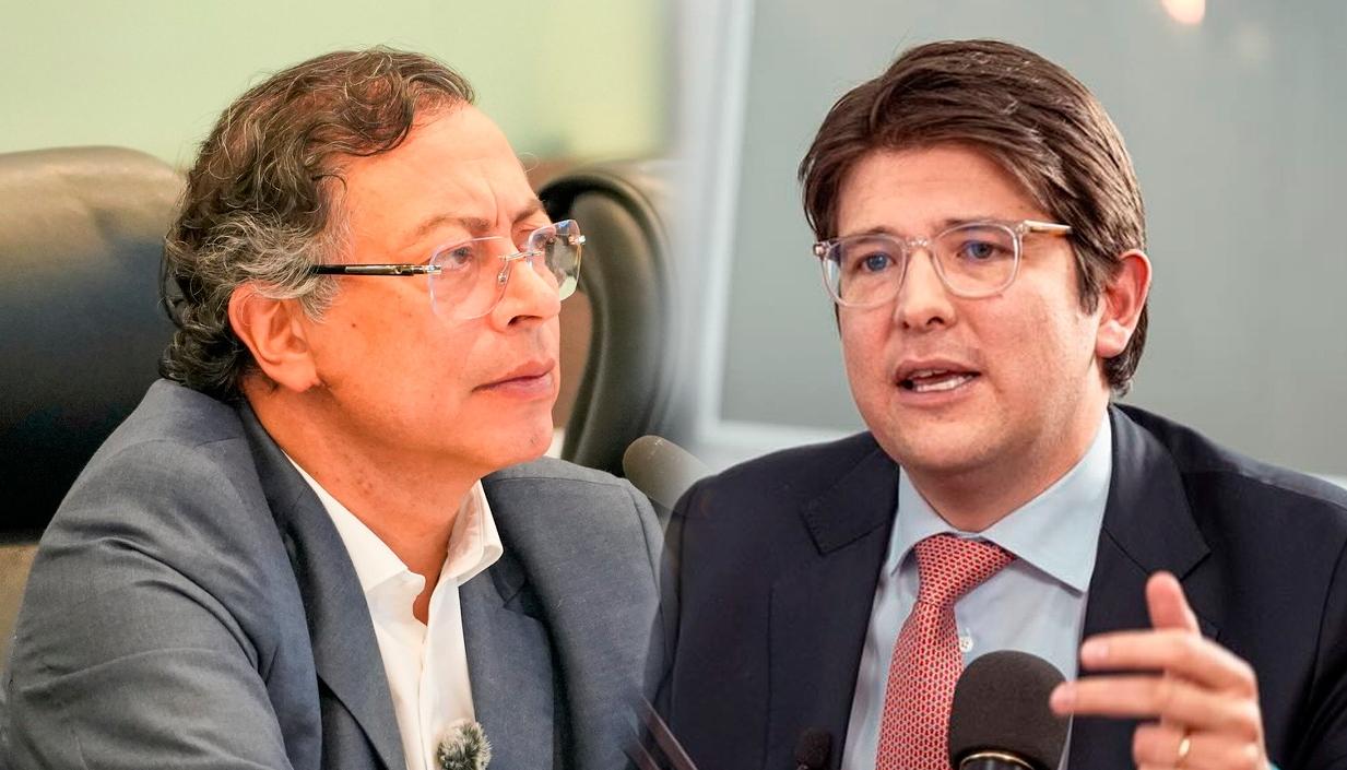 El Presidente Gustavo Petro y el senador Miguel Uribe Turbay.