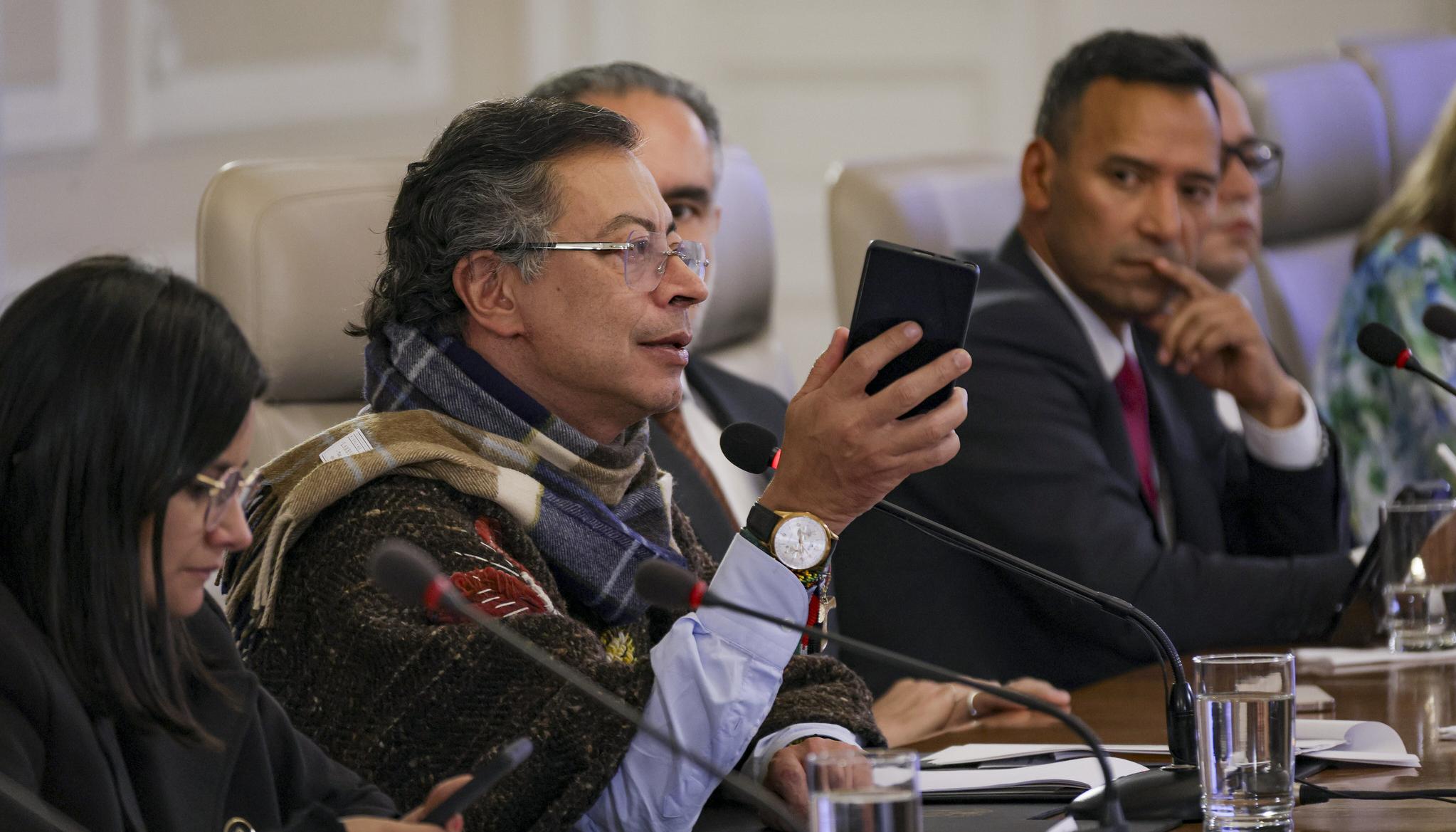 Presidente Petro durante Consejo de Ministros.