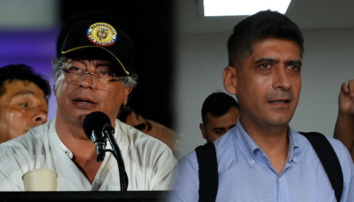 El Presidente Gustavo Petro y el fiscal Mario Burgos.