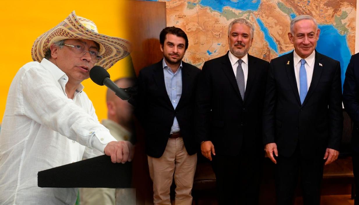 Petro, Gabriel Gilinski, Iván Duque y Benjamin Netanyahu.