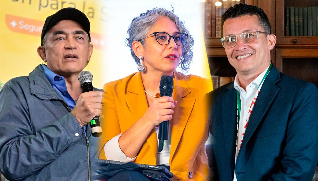 Precandidato presidencial, Gustavo Bolívar, precandidata presidencial, María José Pizarro y representante a la Cámara, Alejandro Toro.