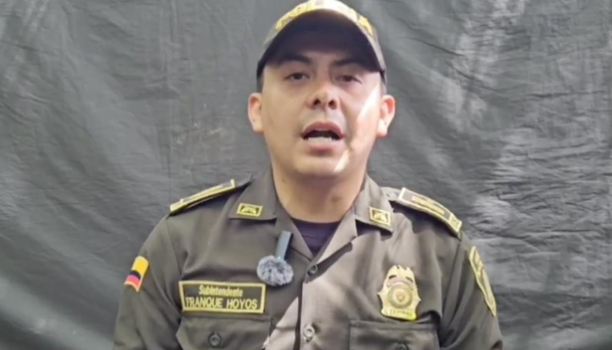 Franki Esley Hoyos Murcia, uno de los policías secuestrados. 