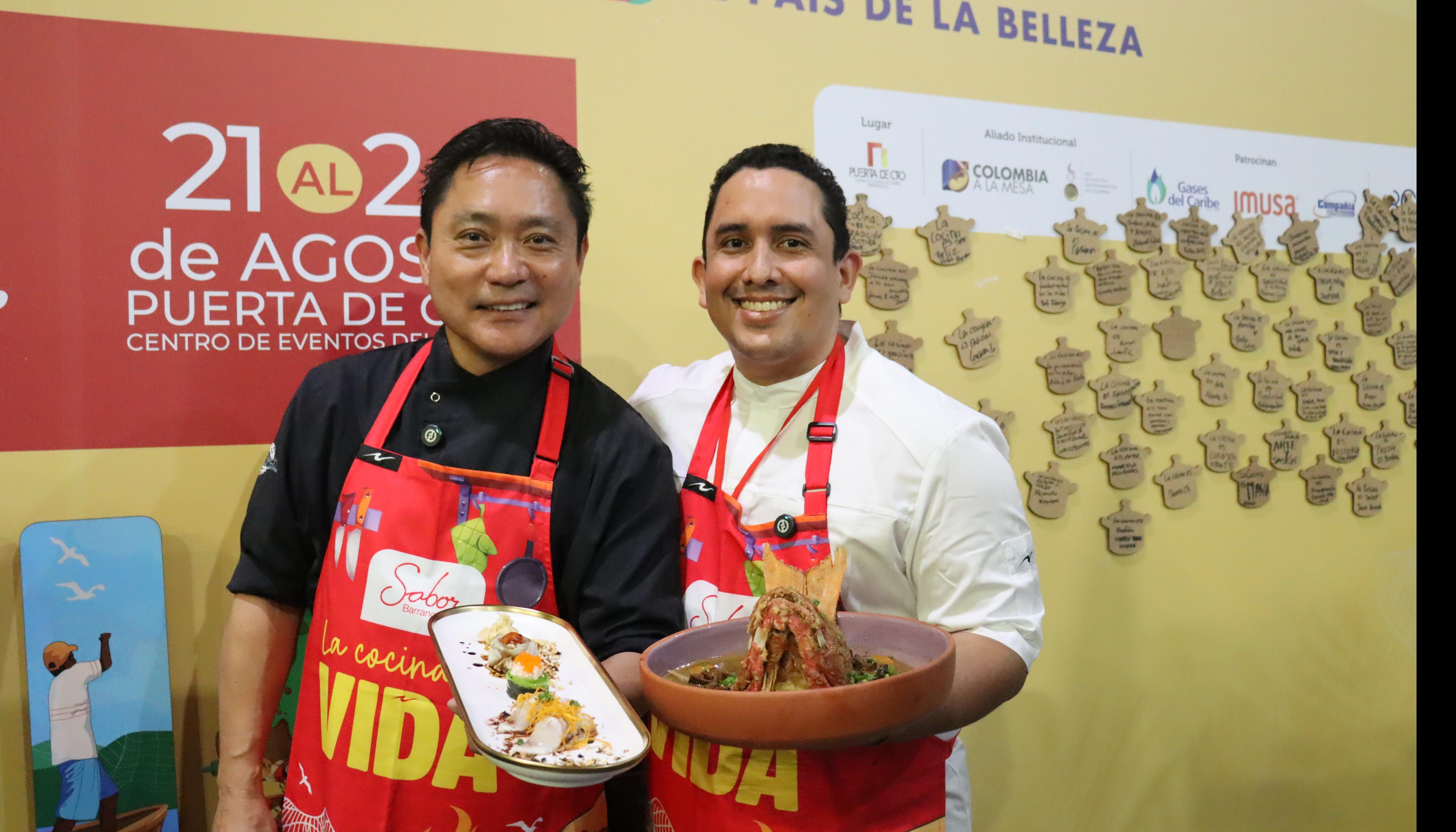 Los chefs Hajime Kasuga y Franco Donado.