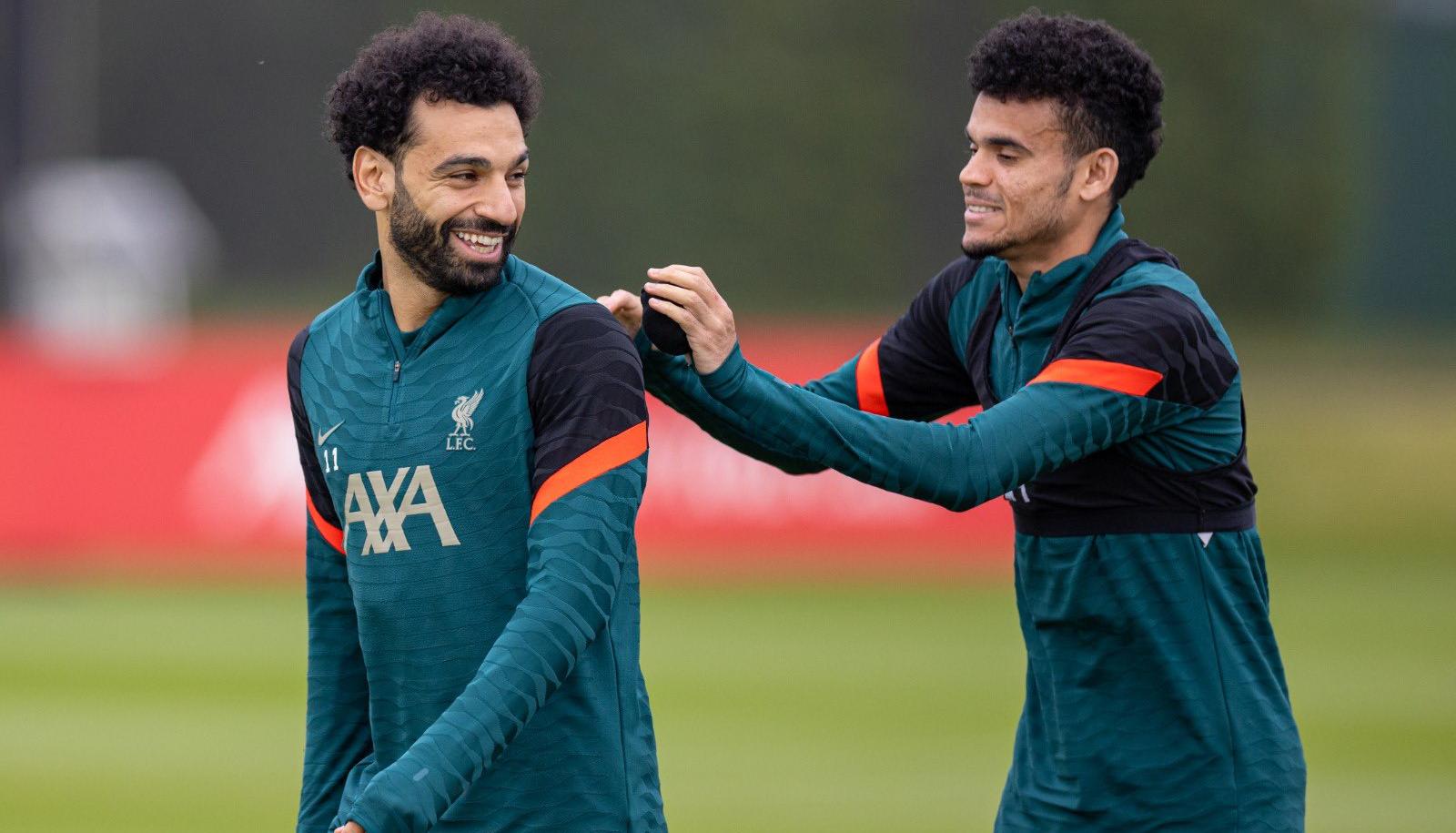 Mohamed Salah y Luis Díaz.