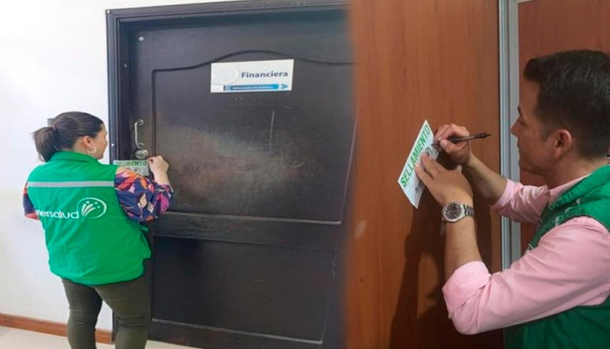 Imágenes de la intervención de la Supersalud ejecutada este martes.