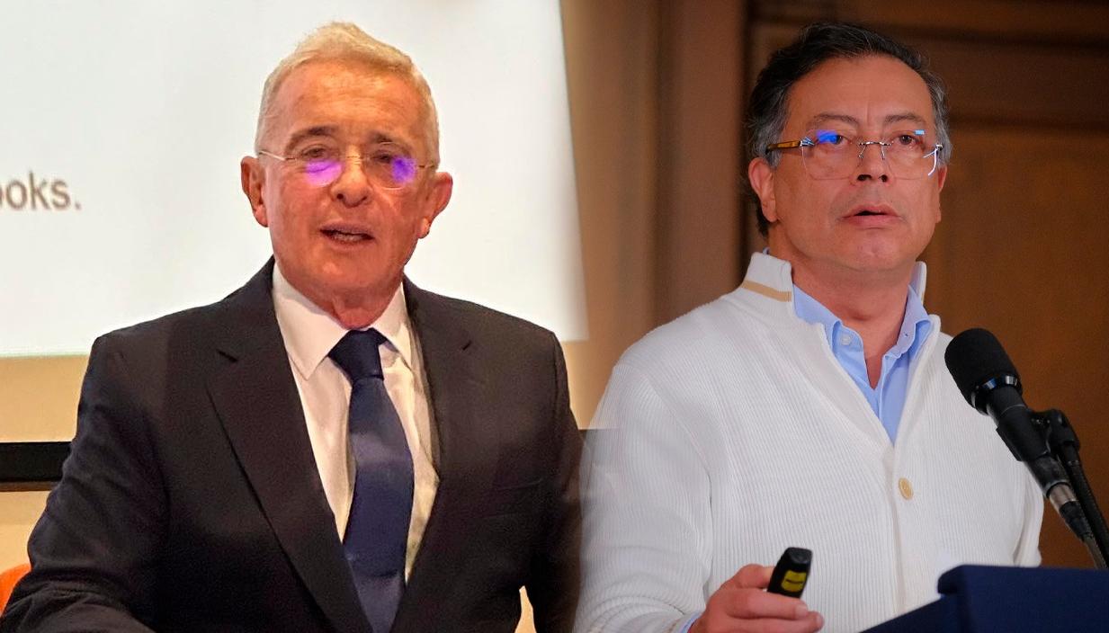 Álvaro Uribe Vélez y el Presidente Gustavo Petro.