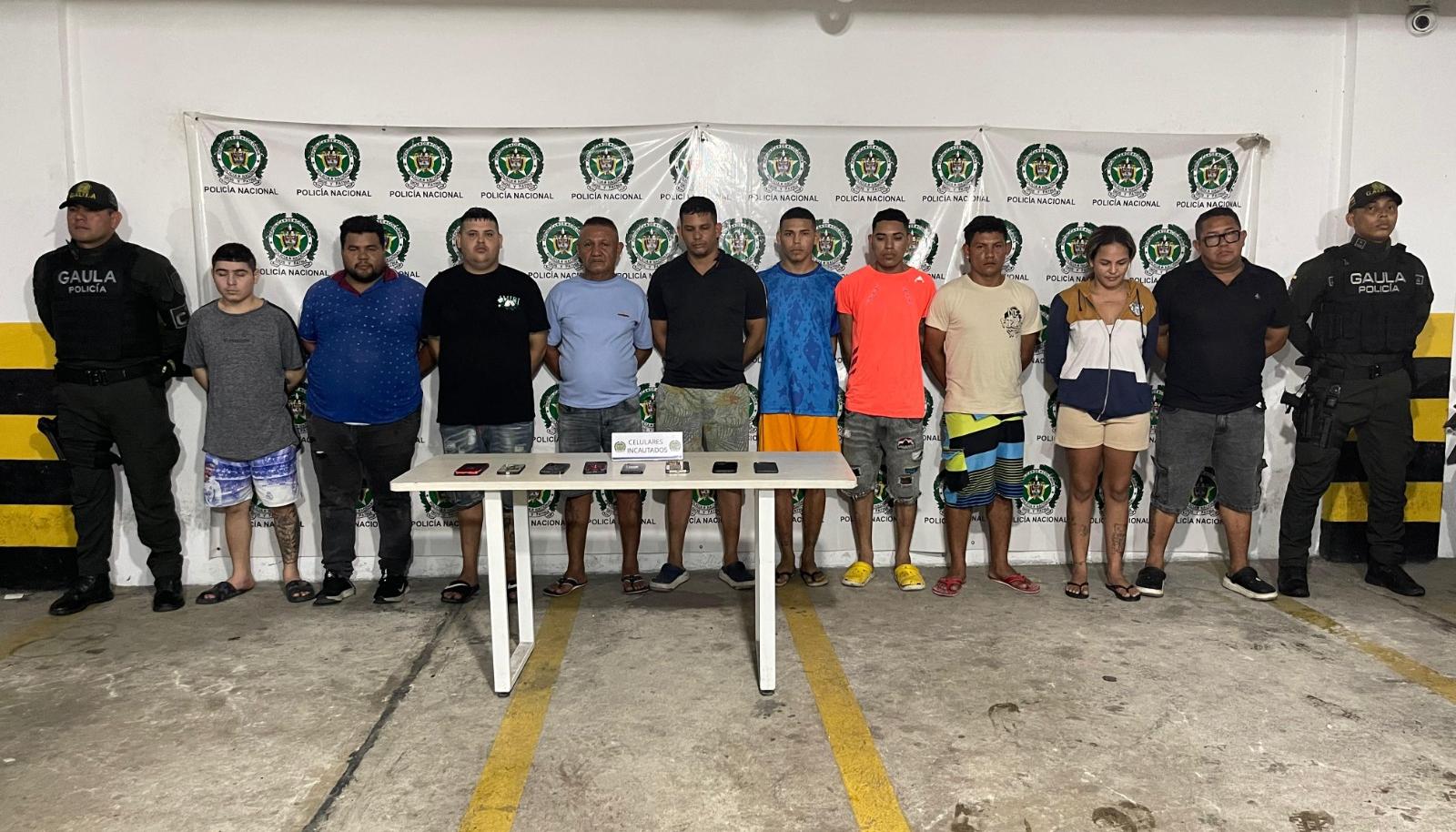 Presuntos 'Costeños' capturados. 