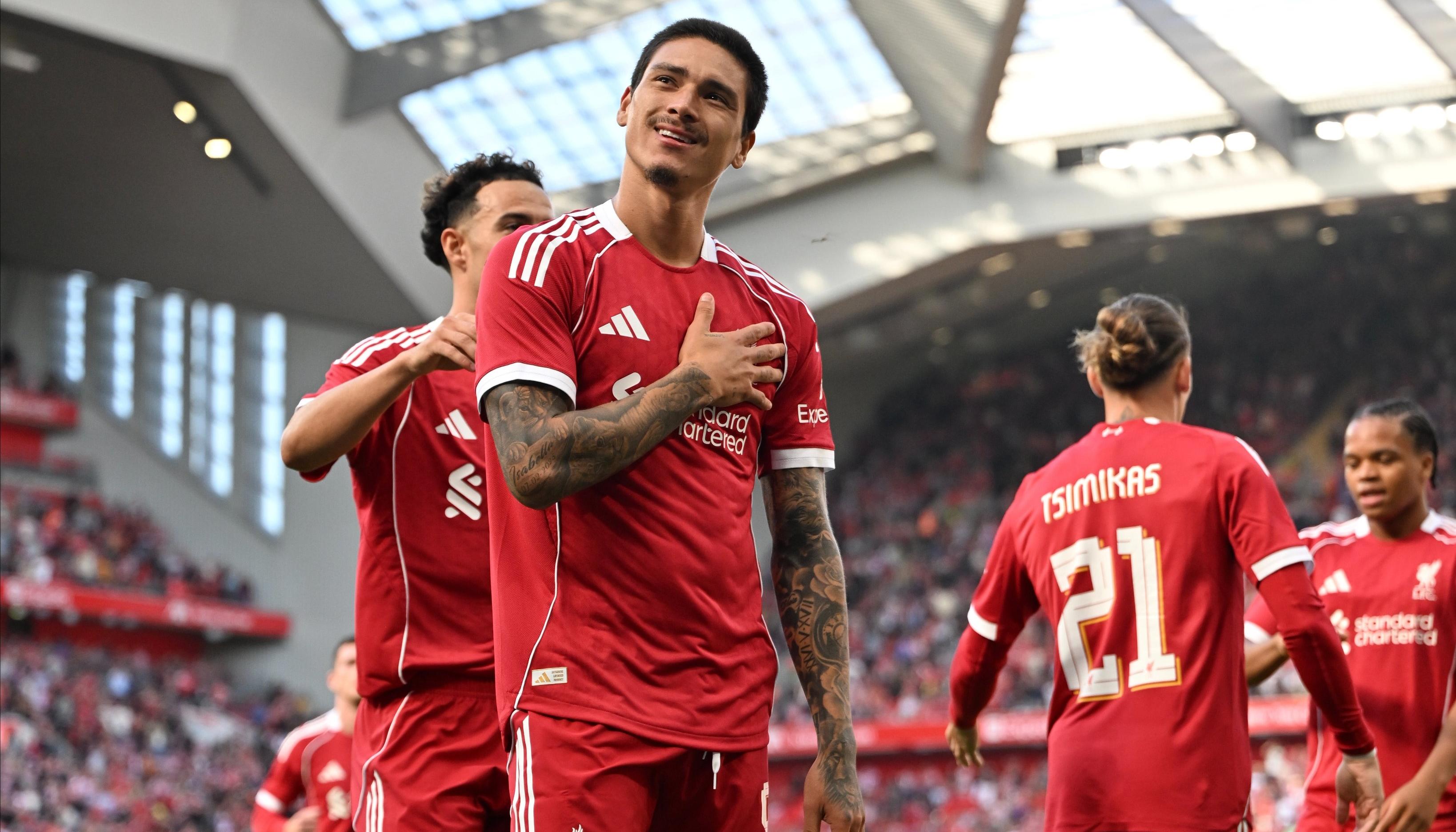 Darwin Núñez jugó tres temporadas en el Liverpool. 