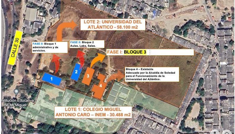 Planos de la sede de la Uniatlántico en Soledad. 