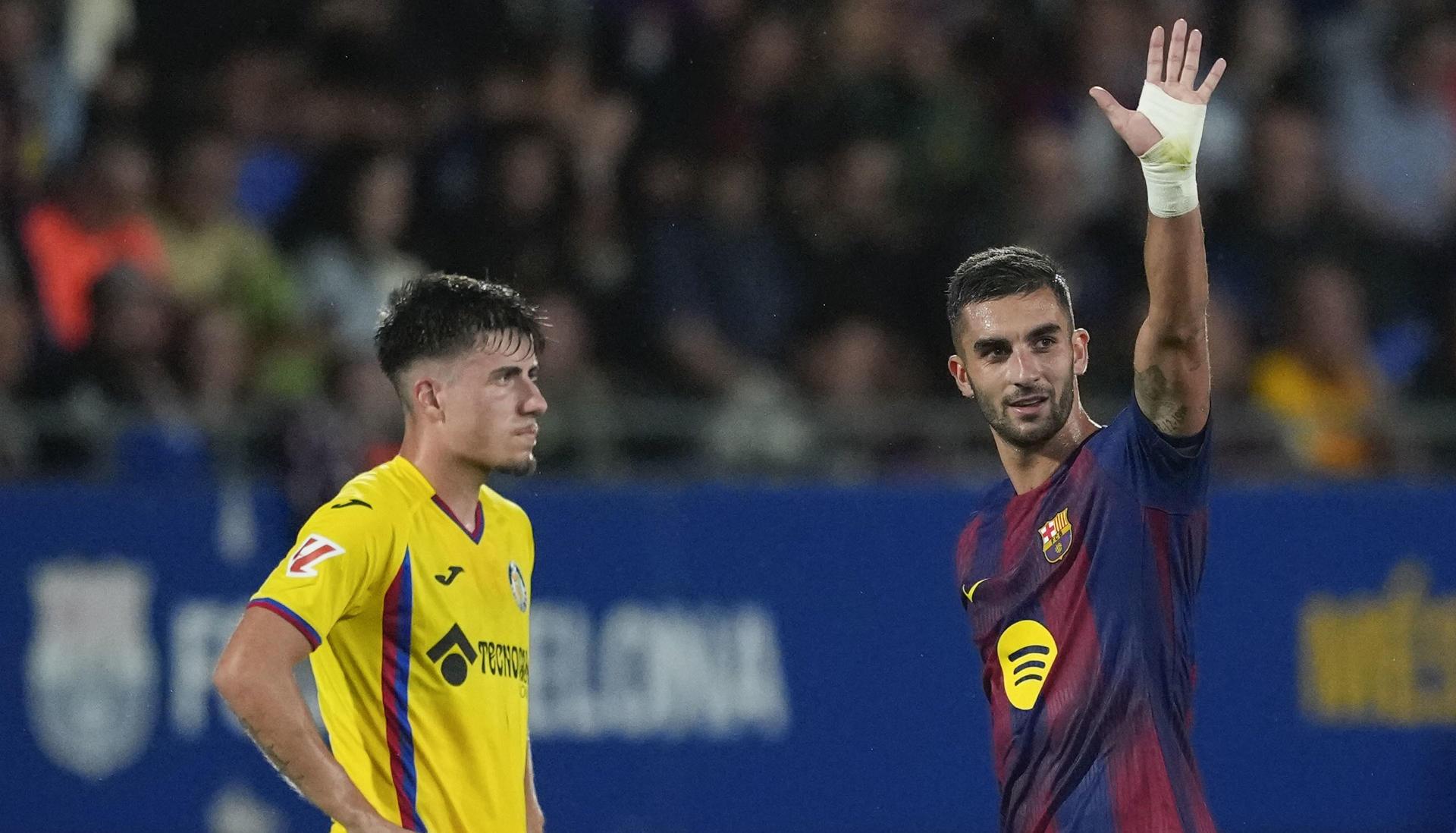 Ferran Torres celebrando uno de sus goles.