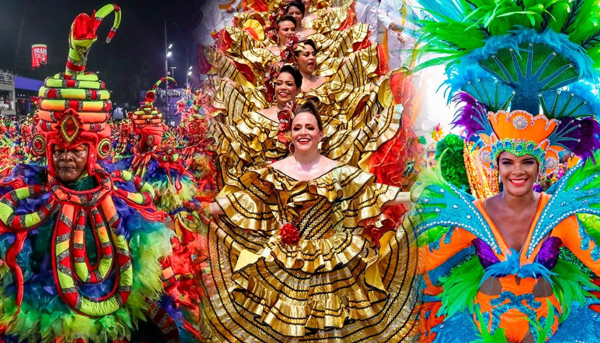 Carnaval de Río de Janeiro, Barranquilla y Curazao. 