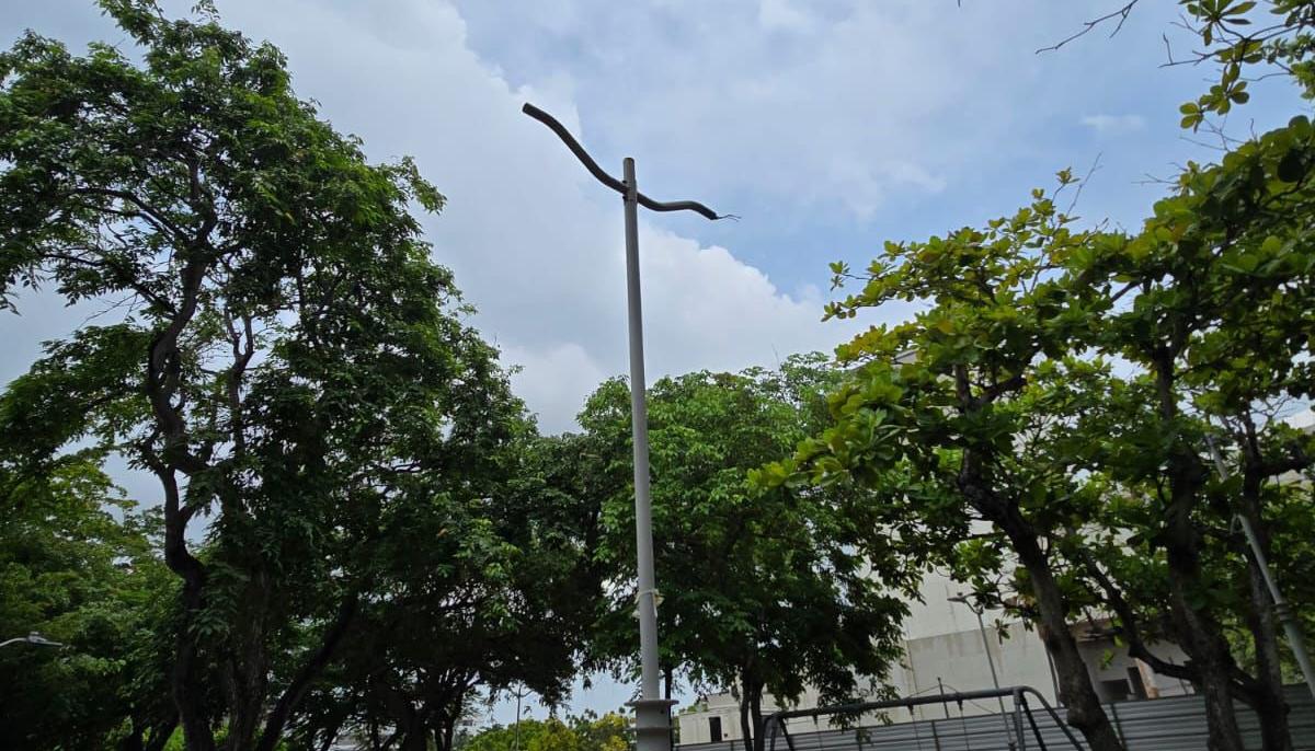 Hurtaron 22 luminarias.