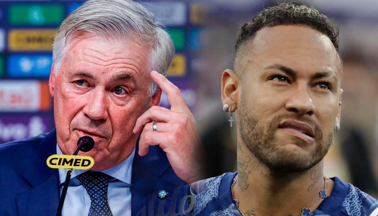 Carlo Ancelotti y Neymar.