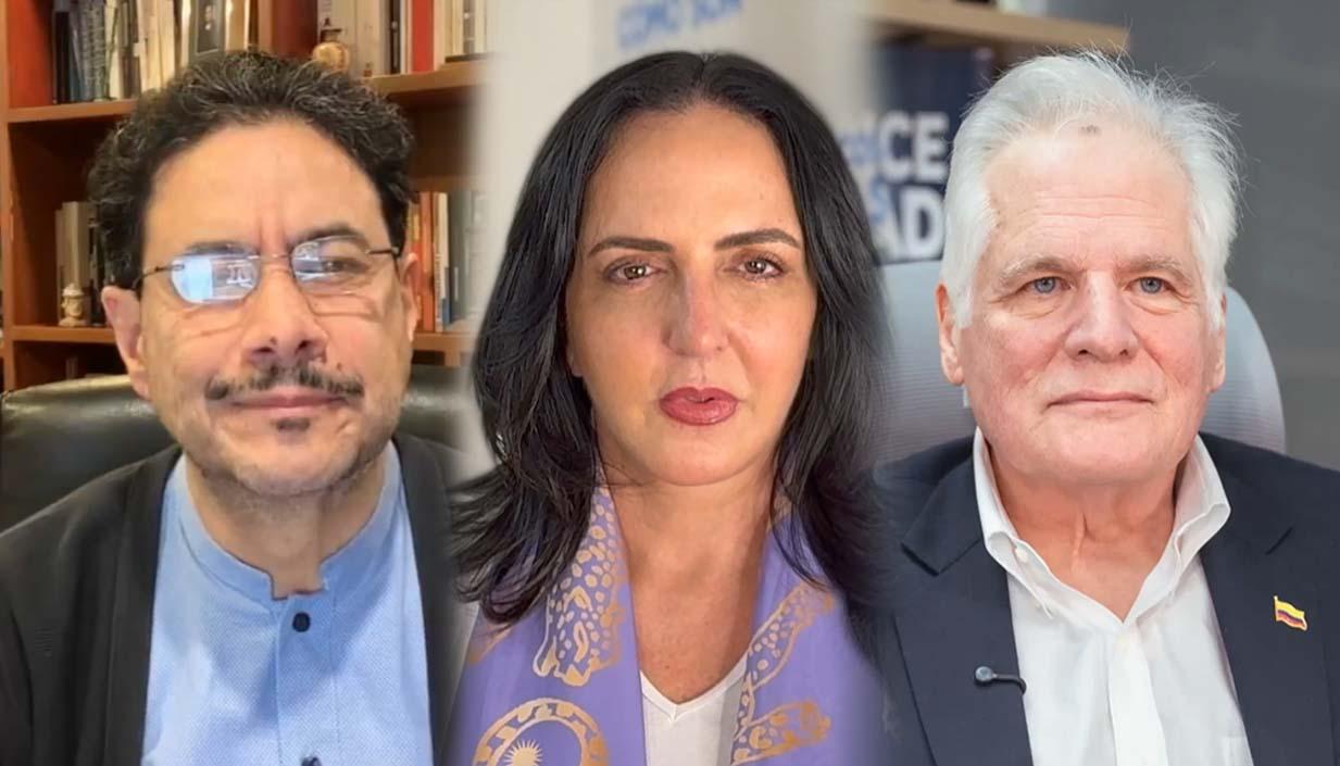 Iván Cepeda; María F. Cabal y Miguel Uribe Londoño