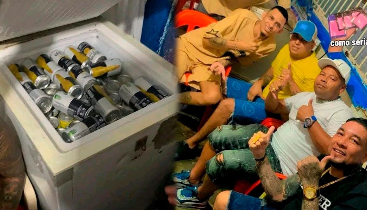 Cerveza en cantidad durante la celebración en la Penitenciaría El Bosque. 