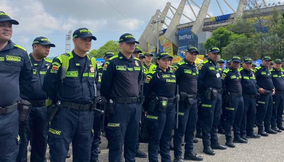 Uniformados de la Policía de Barranquilla. 