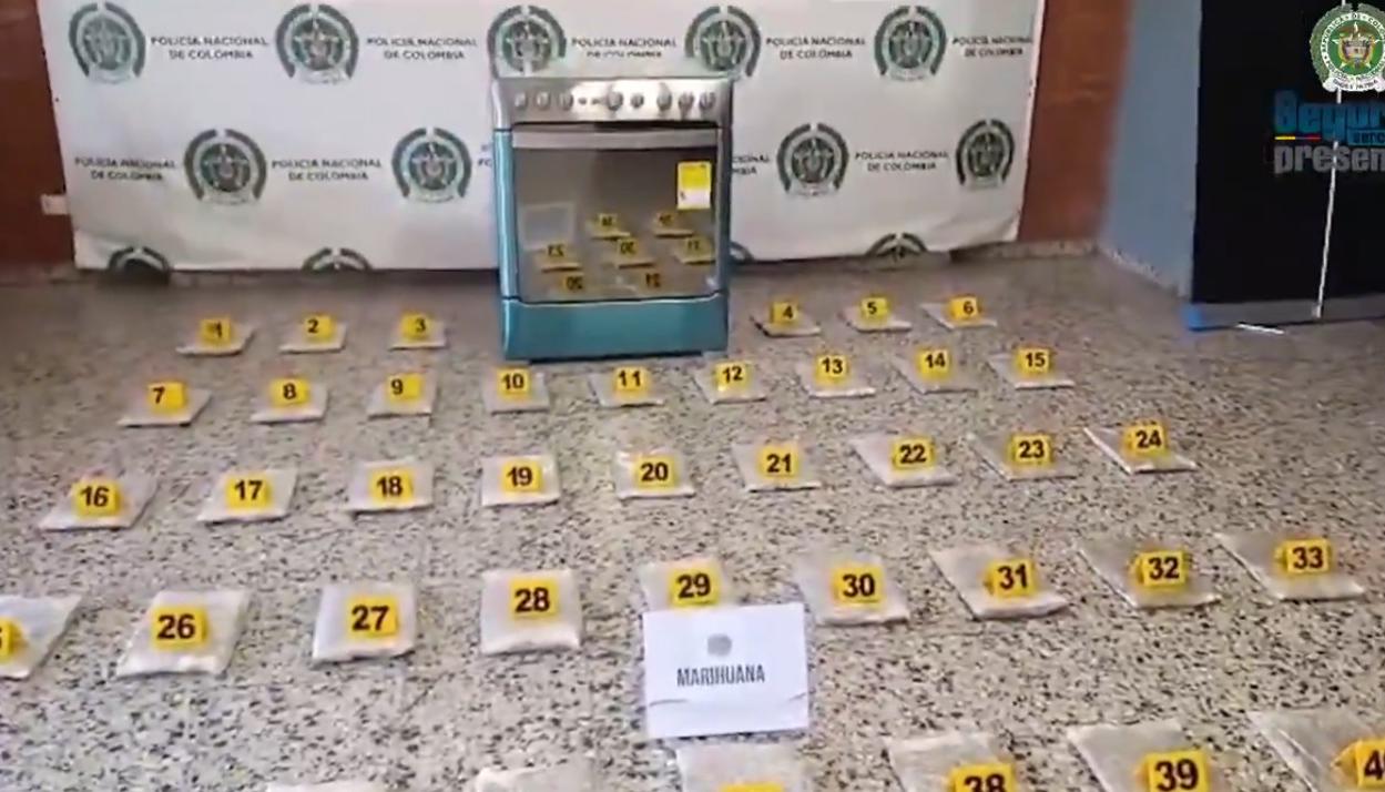 La estufa donde estaba oculta la droga. 