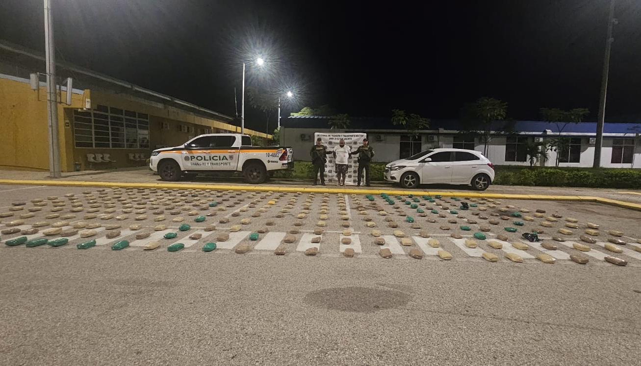 Droga incautada y hombre capturado. 