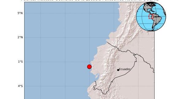 Imagen del epicentro del sismo en Ecuador. 