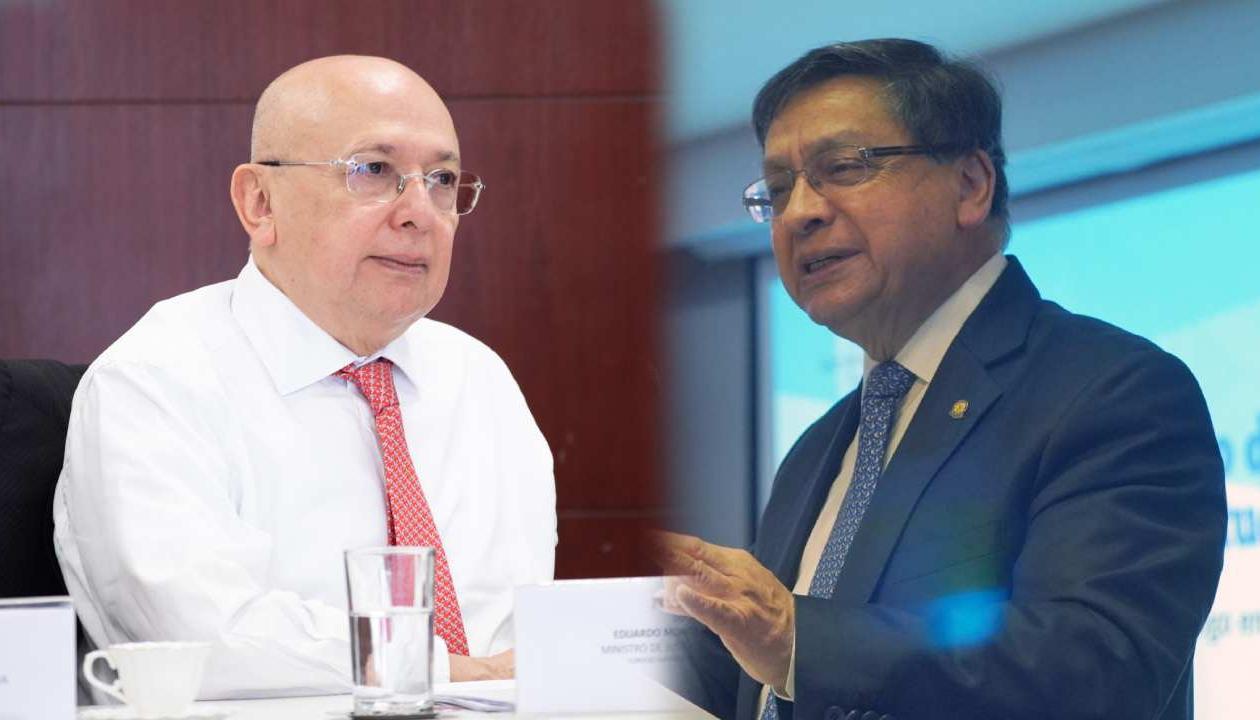 Eduardo Montealegre, ministro de Justicia, y Jorge Enrique Ibáñez, presidente Corte Constitucional.