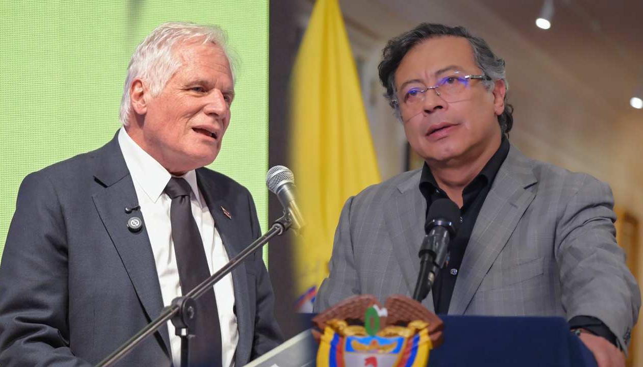 El precandidato Miguel Uribe Londoño y el Presidente Gustavo Petro.