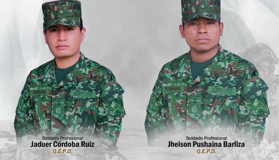 Jaduer Córdoba Ruiz y Jheison José Puchaina Barliza.