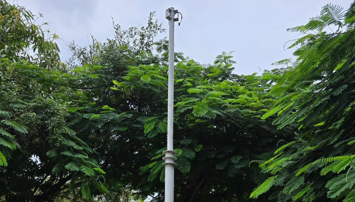 Iluminación en parque de Barranquilla.