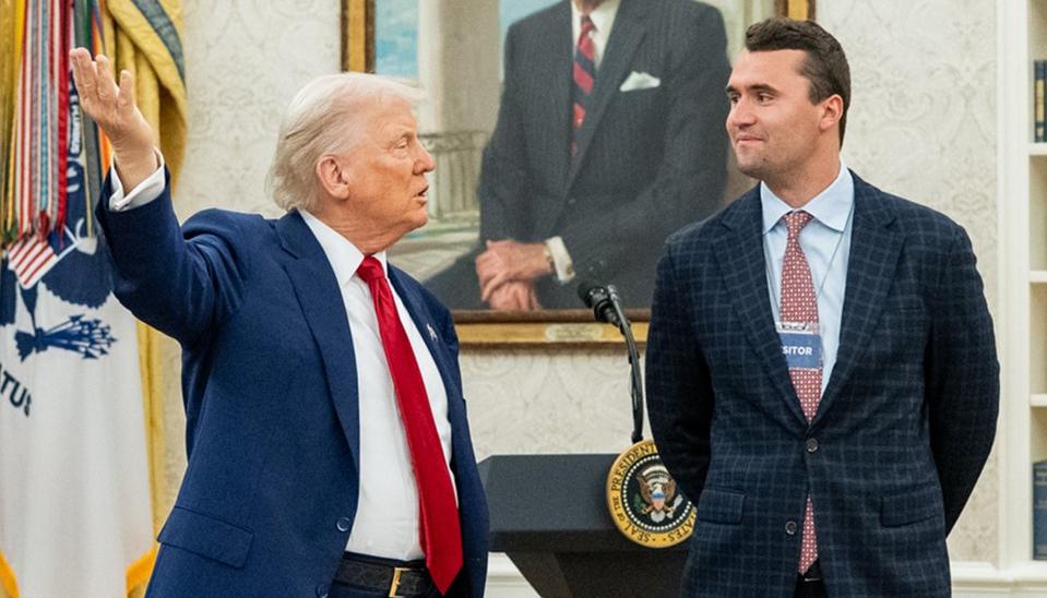 Donald Trump y Charlie Kirk.