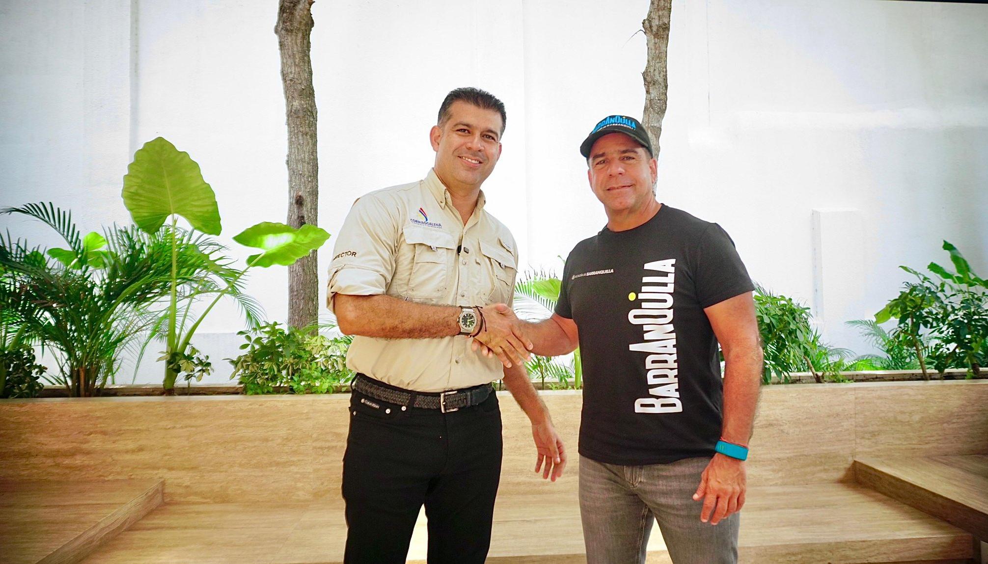 Director ejecutivo de Cormagdalena, Álvaro Redondo, y el Alcalde Alejandro Char.