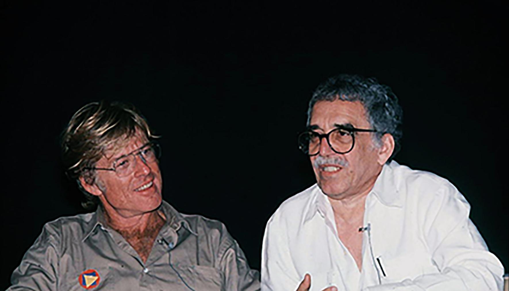 El actor Robert Redford y Gabriel García Márquez.