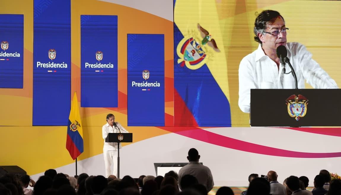 El Presidente Gustavo Petro en Barranquilla. 
