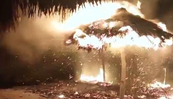 Momento del incendio.