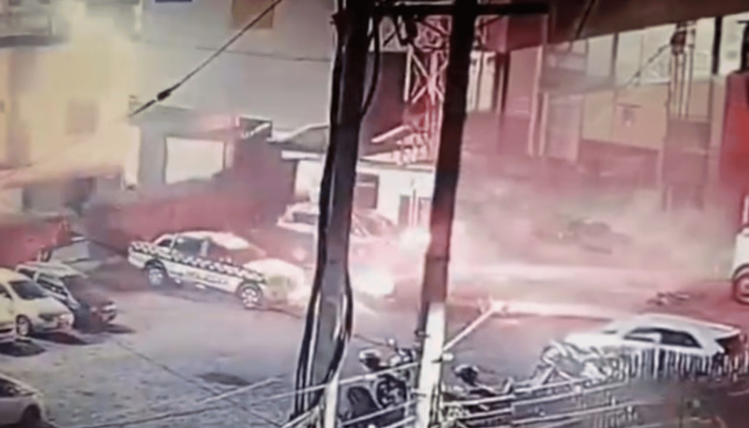 Incendio tras motín en la estación de Policía de Funza.  