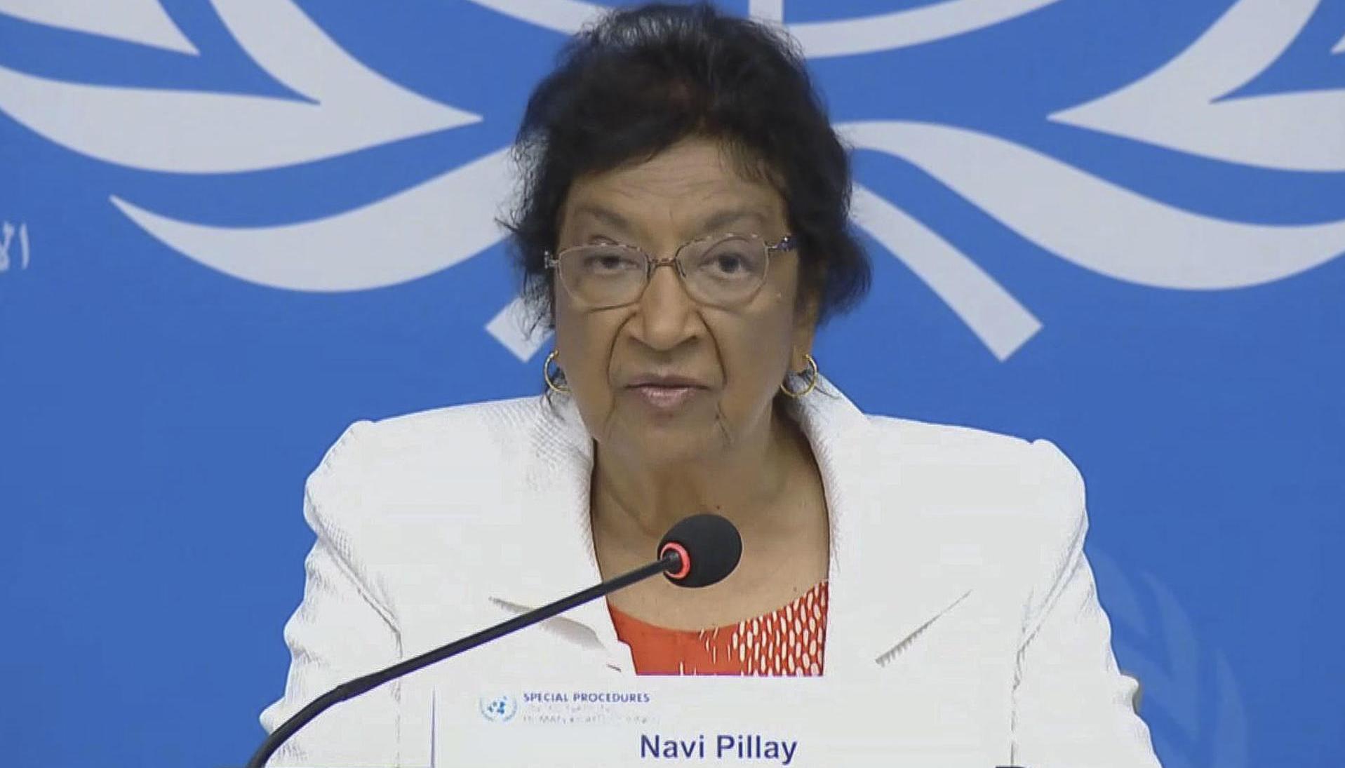 La directora de la Comisión Internacional Independiente de Investigación de la ONU para los territorios palestinos ocupados, Navi Pillay