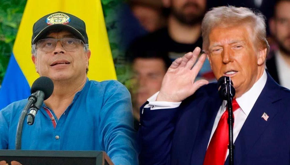 El Presidente Gustavo Petro y Donald Trump.