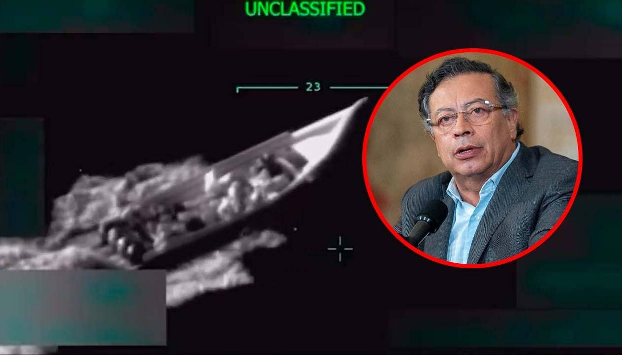 Lancha atacada por EE.UU. y el Presidente Gustavo Petro.