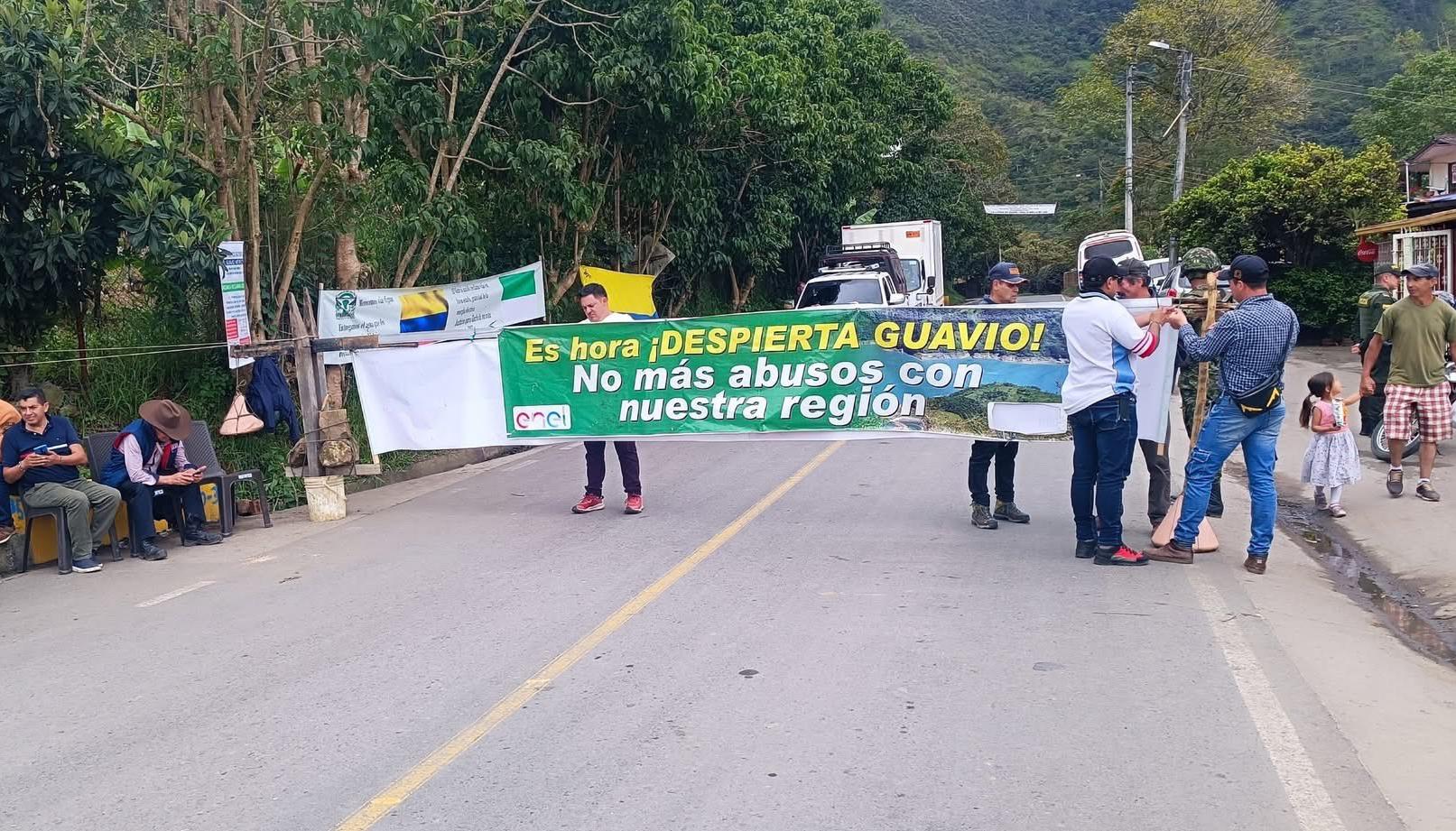 Protesta en El Guavio.
