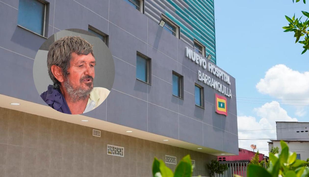 Américo Antonio López (círculo) en el Nuevo Hospital Barranquilla.