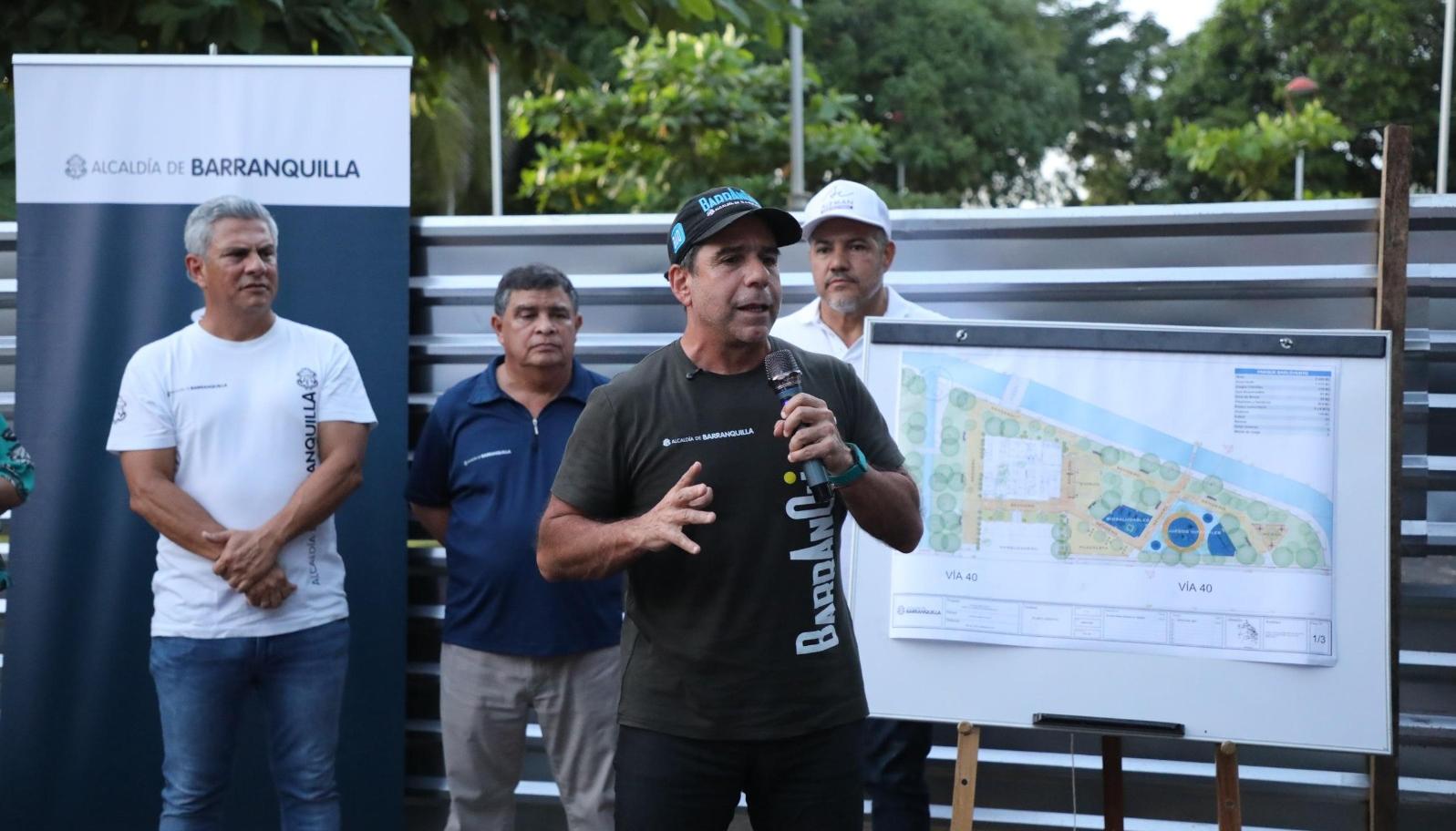 Alcalde Alejandro Char en el barrio Barlovento.